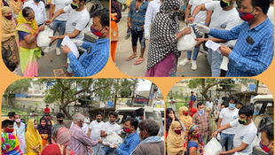 Grocery Aid was provided to daily wage labours in Noida Sector-9 slum