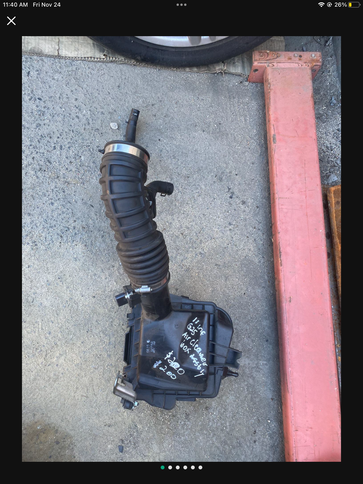 2011 Infiniti G25 Air Cleaner Box Assembly 