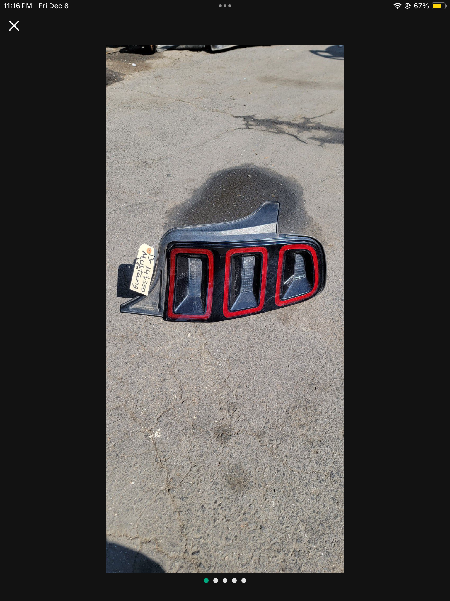 13/14 Ford Mustang Tailight Tailamp LED  Right Side $350