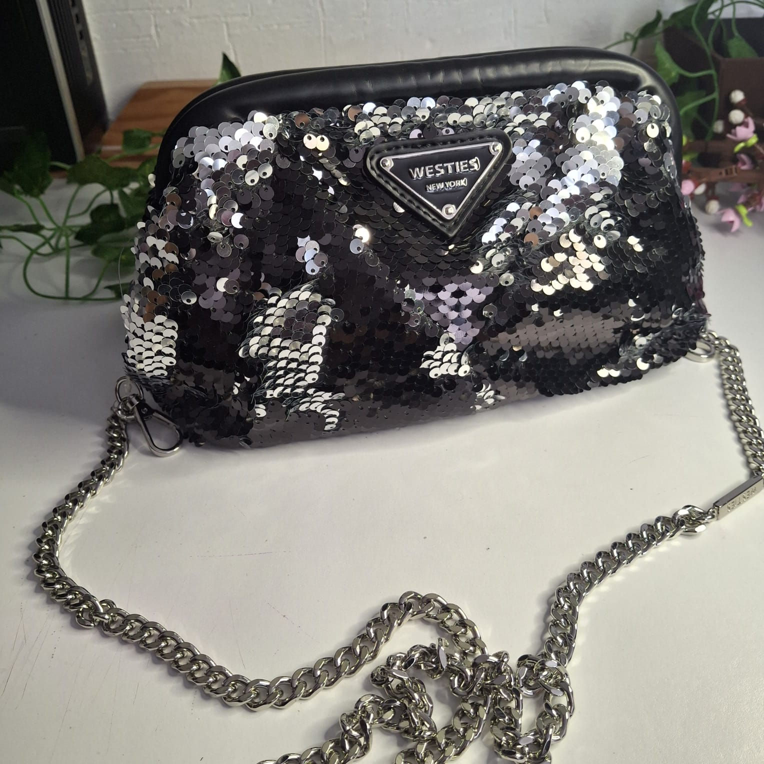 BOLSO  WESTIES LENTEJUELA NEGRA