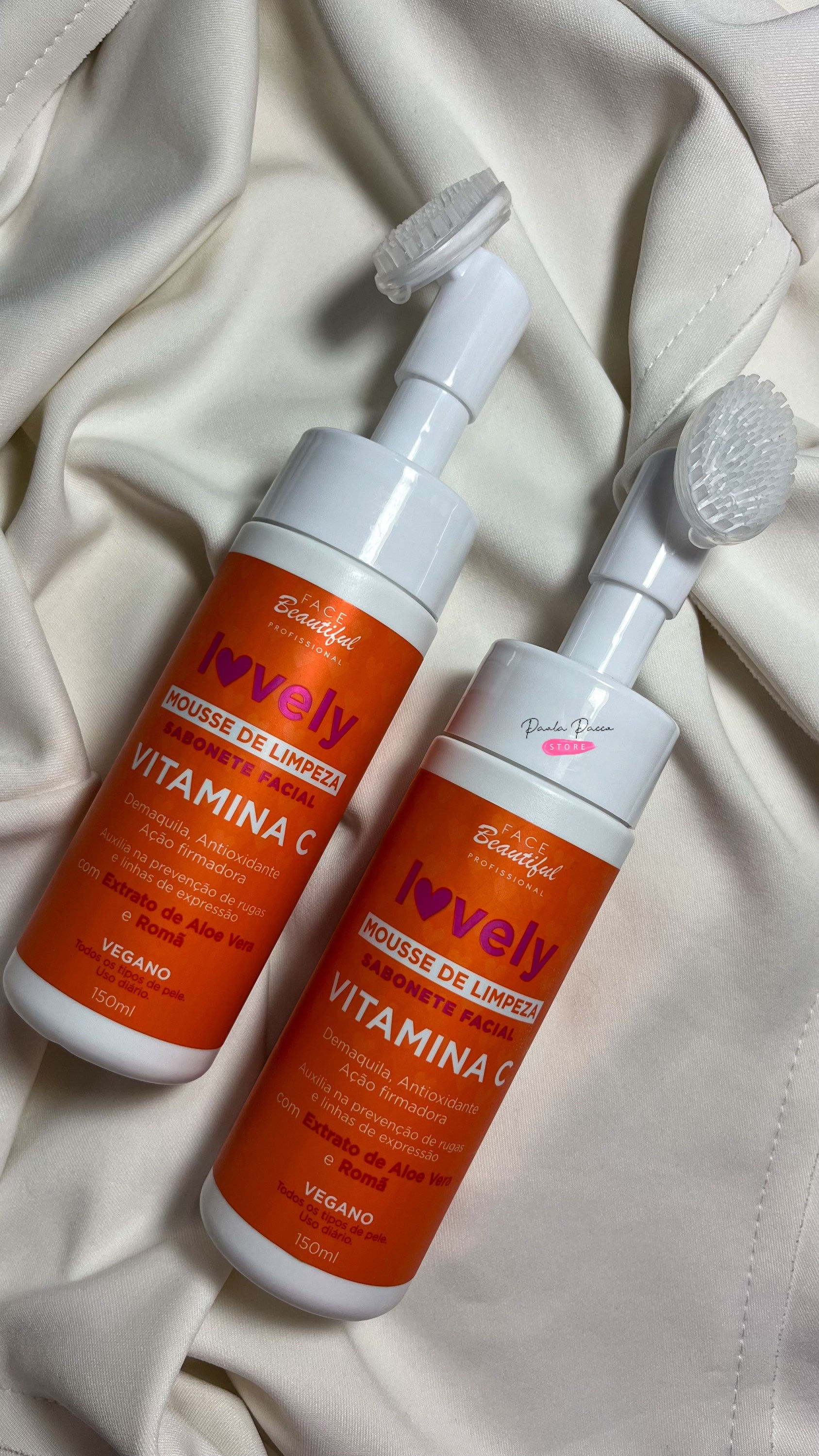 Sabonete mousse facial de limpeza | Vitamina C | Lovely | Face Beautiful