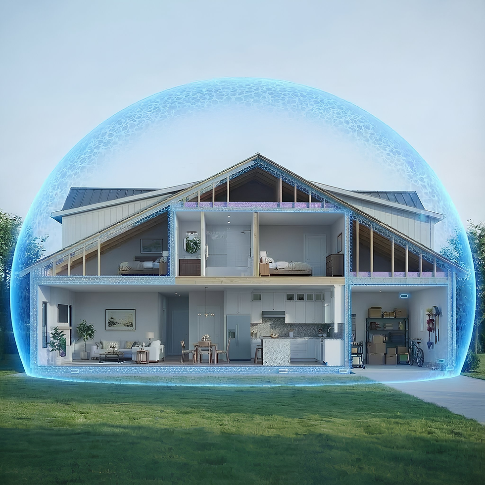 House with protection shield