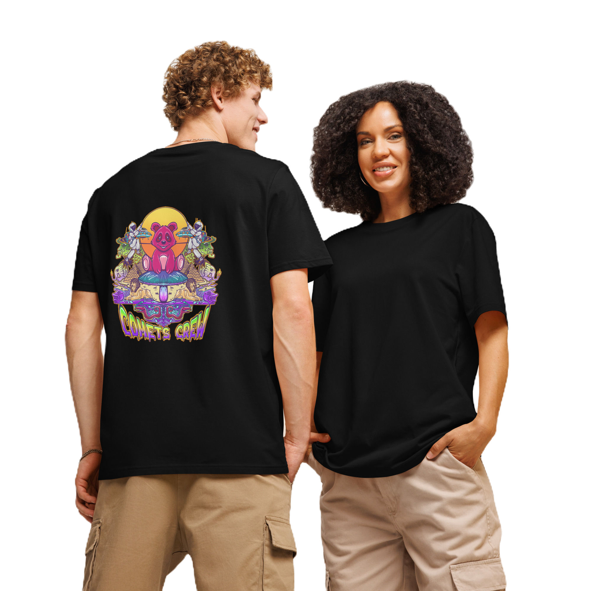 Unisex organic ribbed neck t-shirt