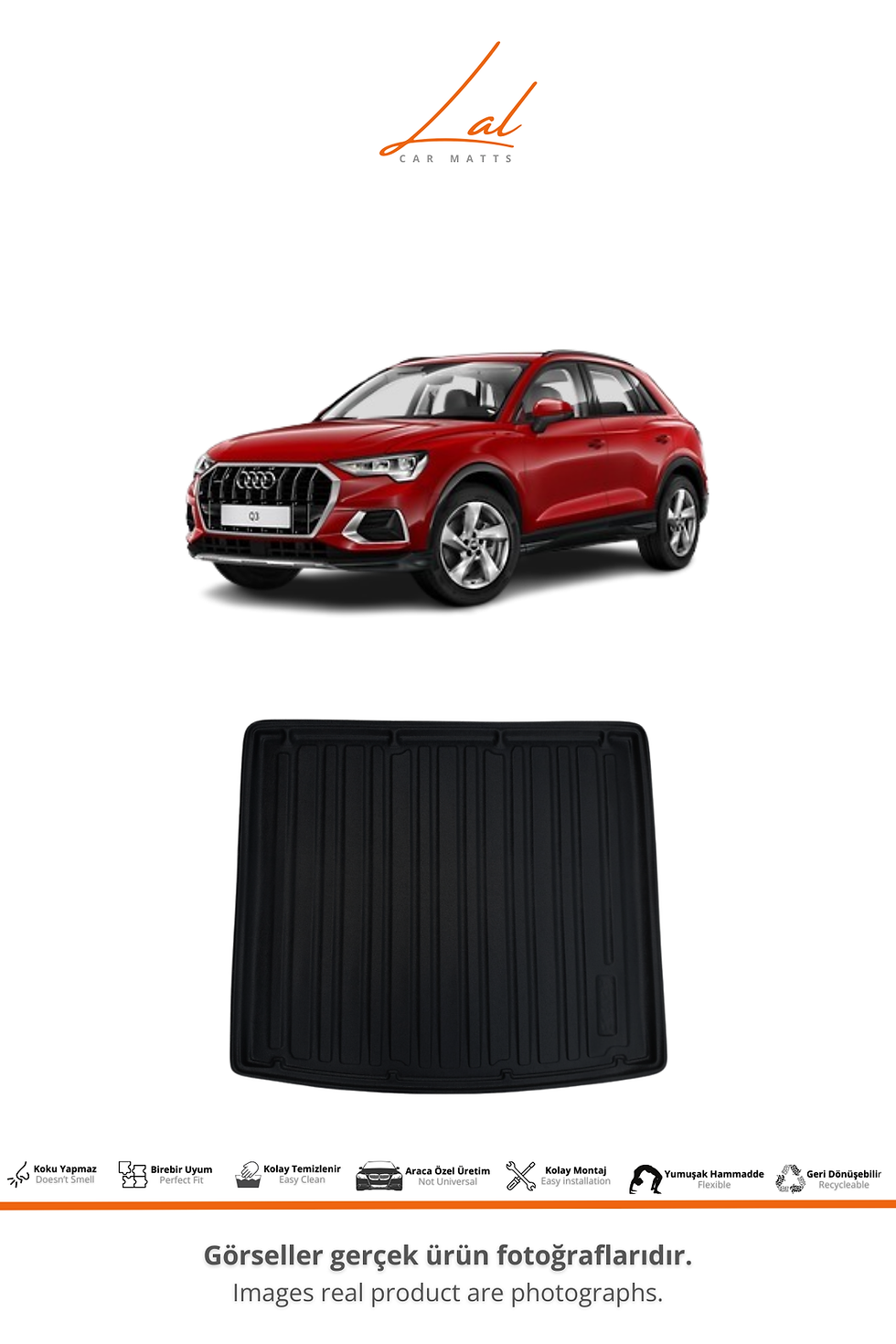 Küçük resim: Audi Q3 Suv 3D Havuzlu Paspas Bagaj Havuzu Seti (2021 ve sonrası Uyumlu)