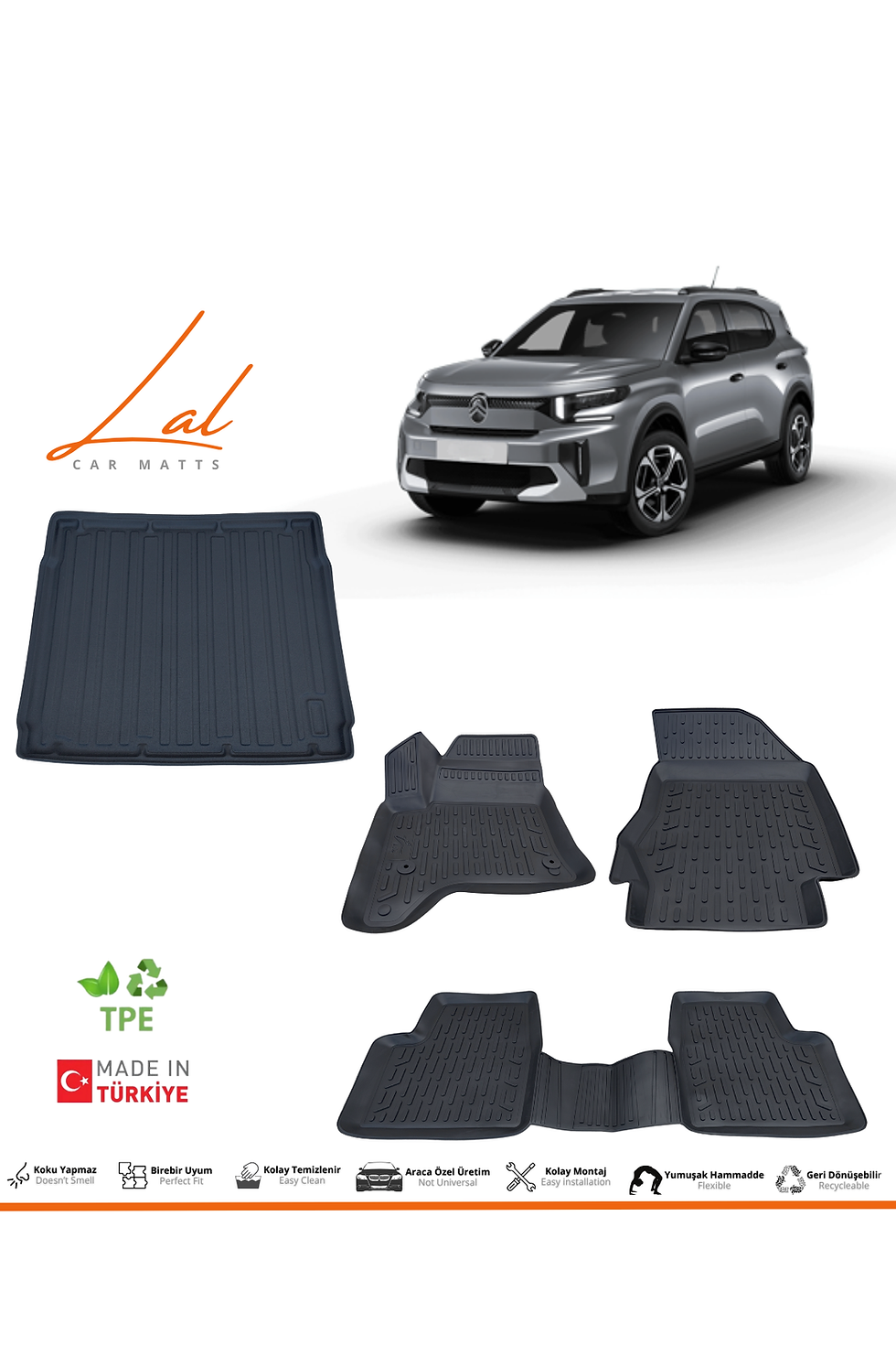 Küçük resim: Citroen C3 Aircross (Hybird) 3D Paspas Alt Kademe Bagaj Havuzu Seti (2025+)
