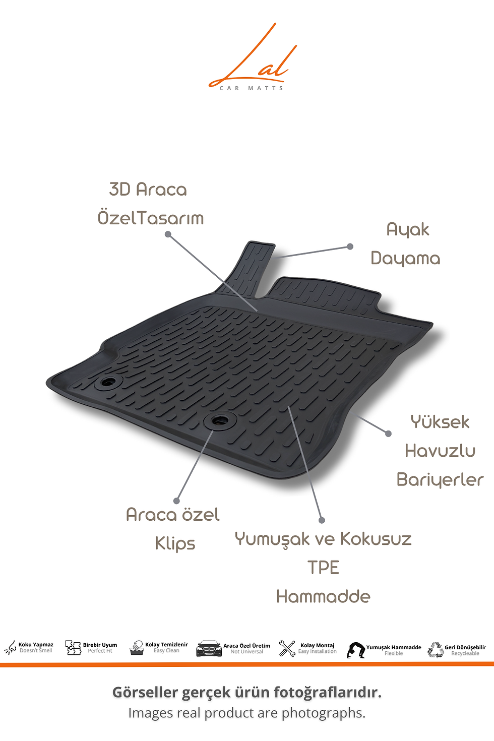 Küçük resim: Toyota Corolla 3D Havuzlu Paspas Bagaj Havuzu Seti (2007-2013 Uyumlu)