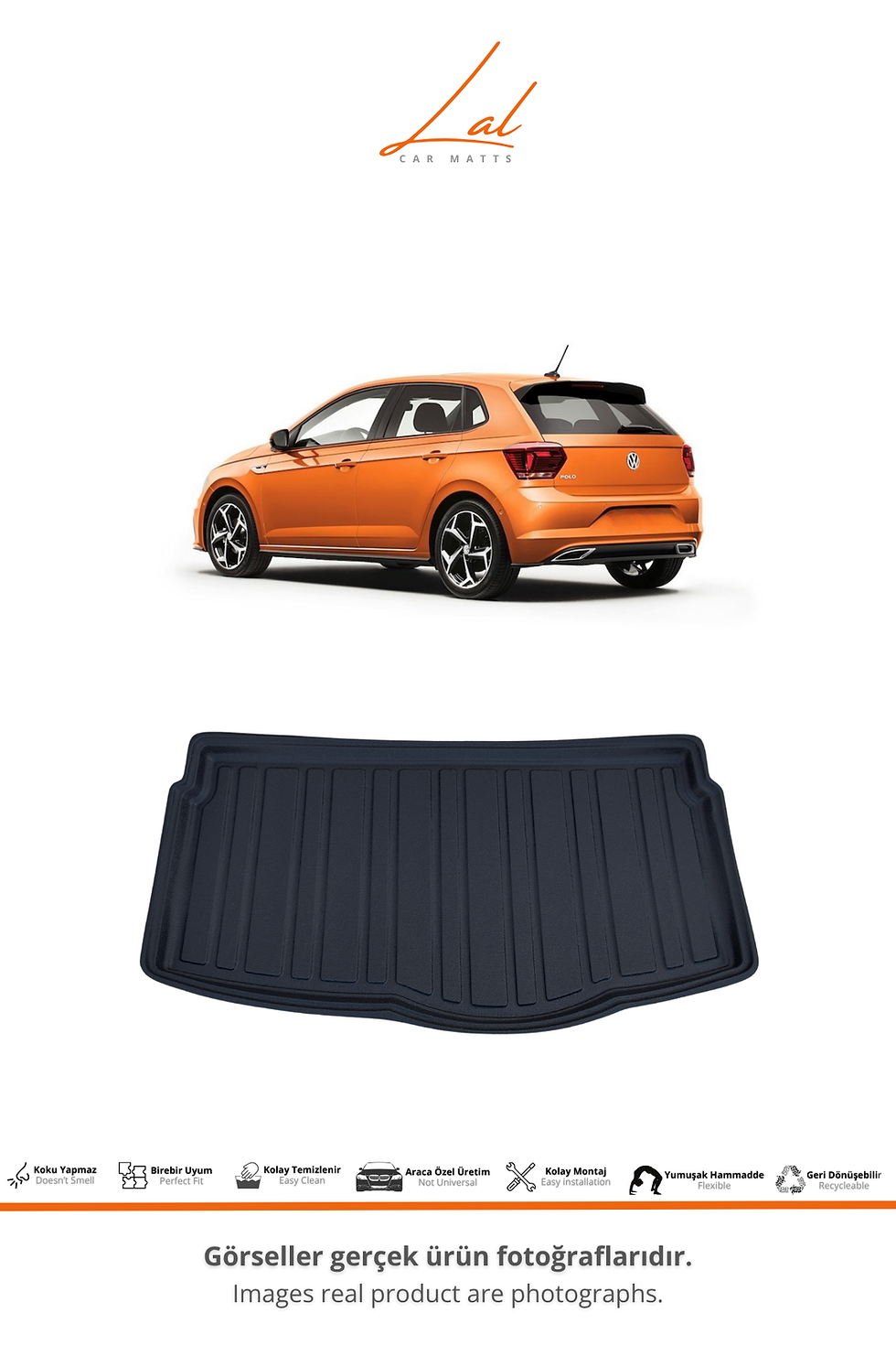 Küçük resim: Volkswagen Polo 3D Havuzlu Paspas Alt Kademe Bagaj Havuzu Seti(2017-2022 Uyumlu)
