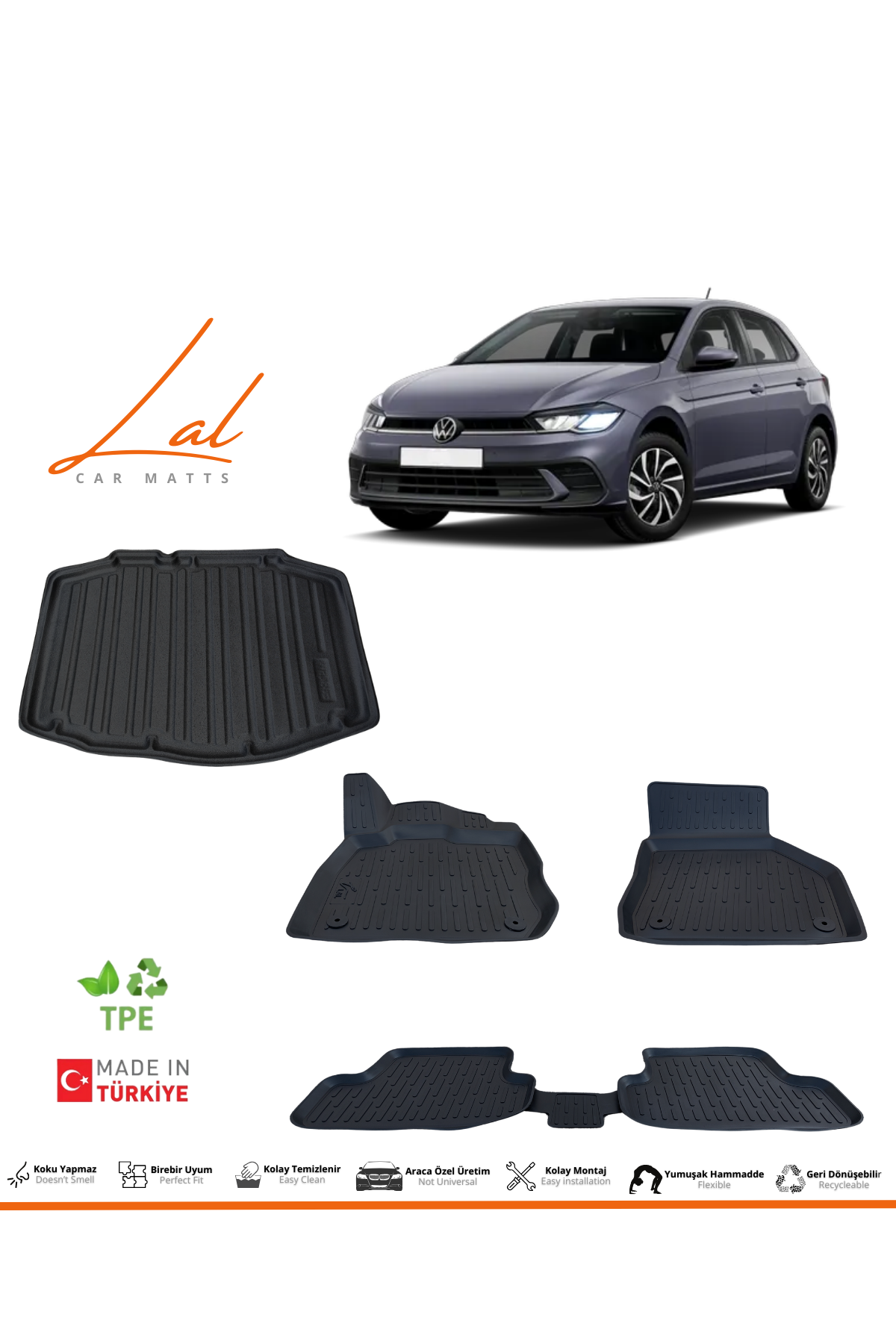 Volkswagen Polo İmpression 3D Havuzlu Paspas Bagaj Havuzu Seti (2021+)