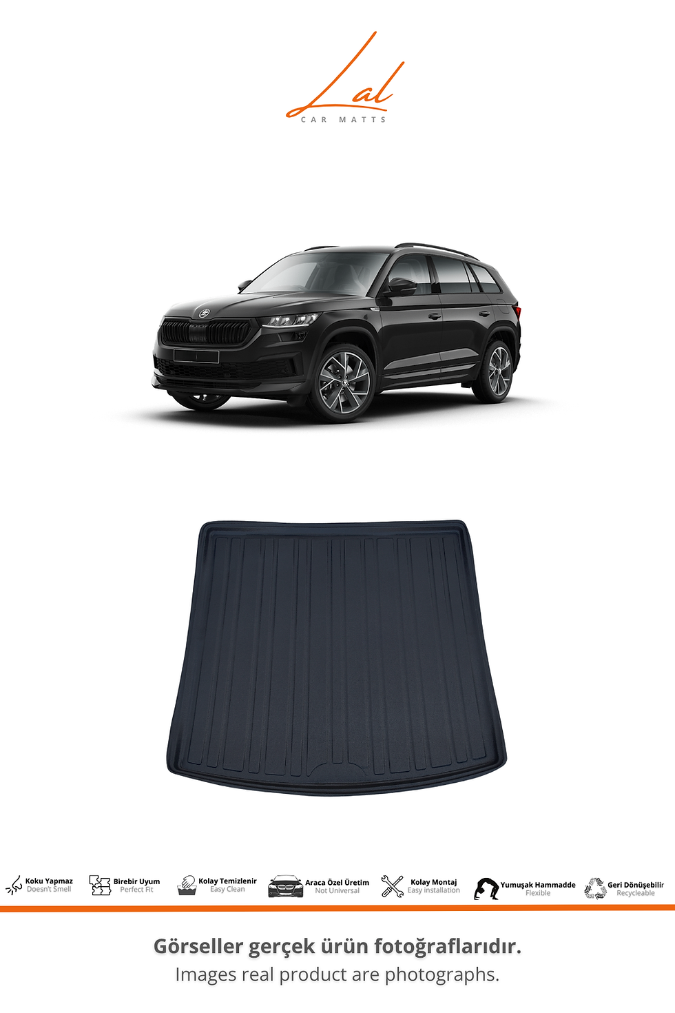 Küçük resim: Skoda Kodiaq 3D Havuzlu Paspas Bagaj Havuzu Seti (2016-2023 Uyumlu)