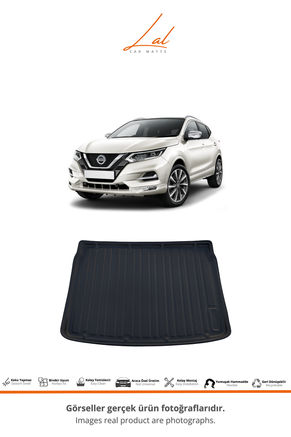 Küçük resim: Nissan Qashqai 3D Havuzlu Paspas Bagaj Havuzu Seti (2013-2021 Uyumlu Tekna)