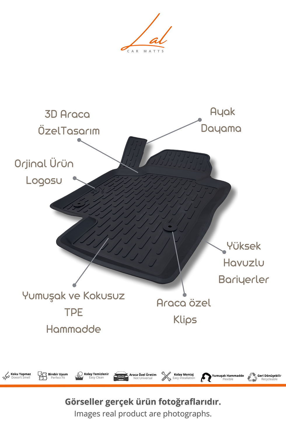 Küçük resim: Volkswagen Jetta 3D Havuzlu Paspas (2011-2020 Uyumlu)