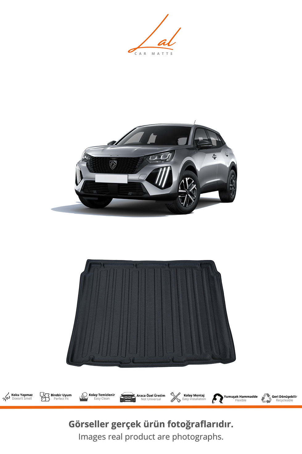 Küçük resim: Peugeot 2008 3D Havuzlu Paspas Alt Kademe Bagaj Havuzu  Seti (2019+)