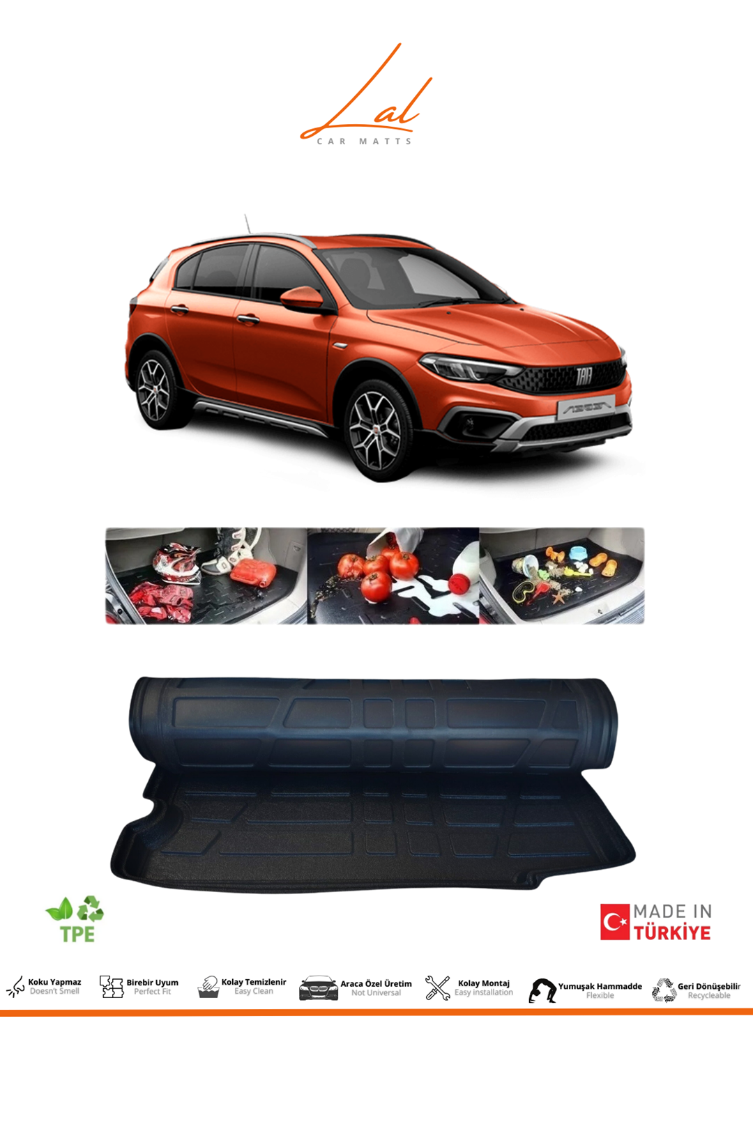 Fiat Egea Cross 3D Bagaj Havuzu (2020+) (Tamir Kitli araçlar ile Uyumlu)