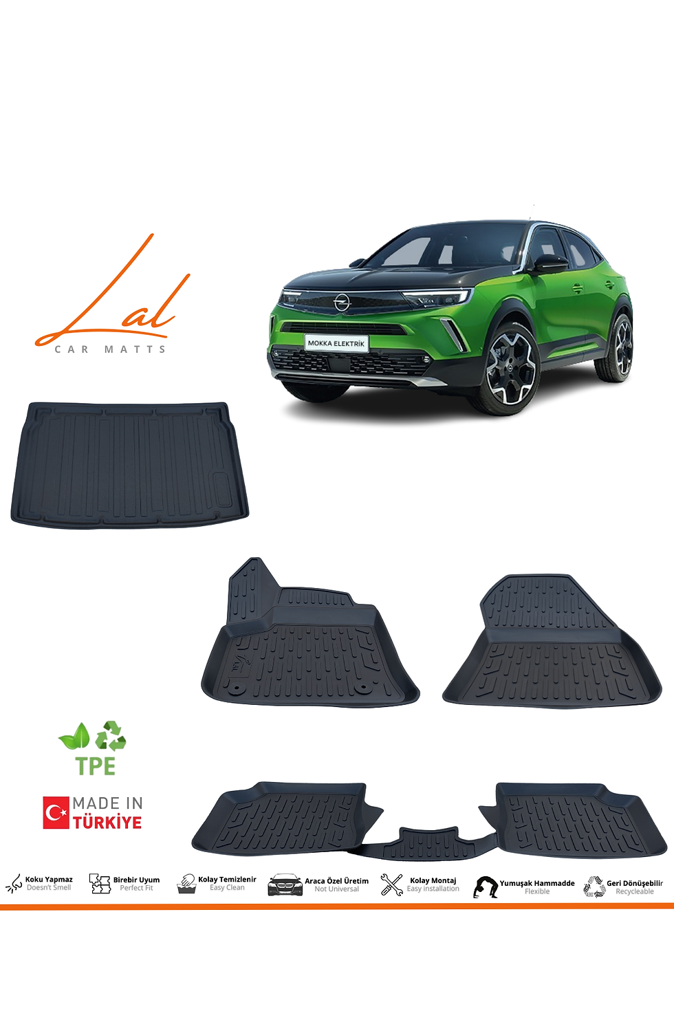 Küçük resim: Opel Mokka Elektrikli Havuzlu Paspas Bagaj Havuzu Seti (2021 ve sonrası Uyumlu)