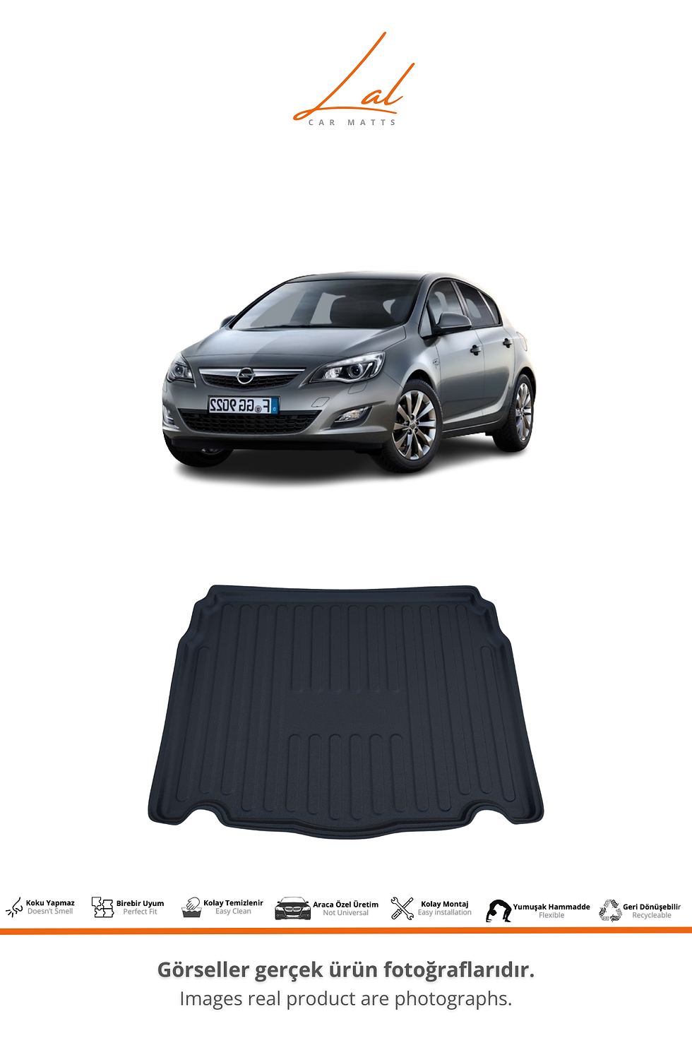 Küçük resim: Opel Astra J Hatchback 3D Havuzlu Paspas Bagaj Havuzu Seti (2010-2015 Uyumlu)