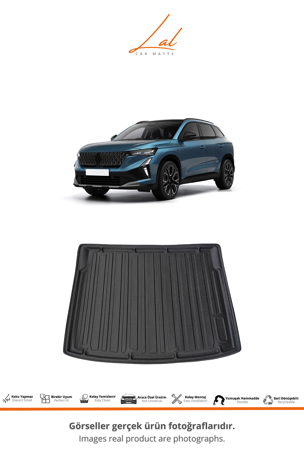 Küçük resim: Renault Austral Mild Hybird 3D Havuzlu Paspas Bagaj Havuzu Seti (2023+)