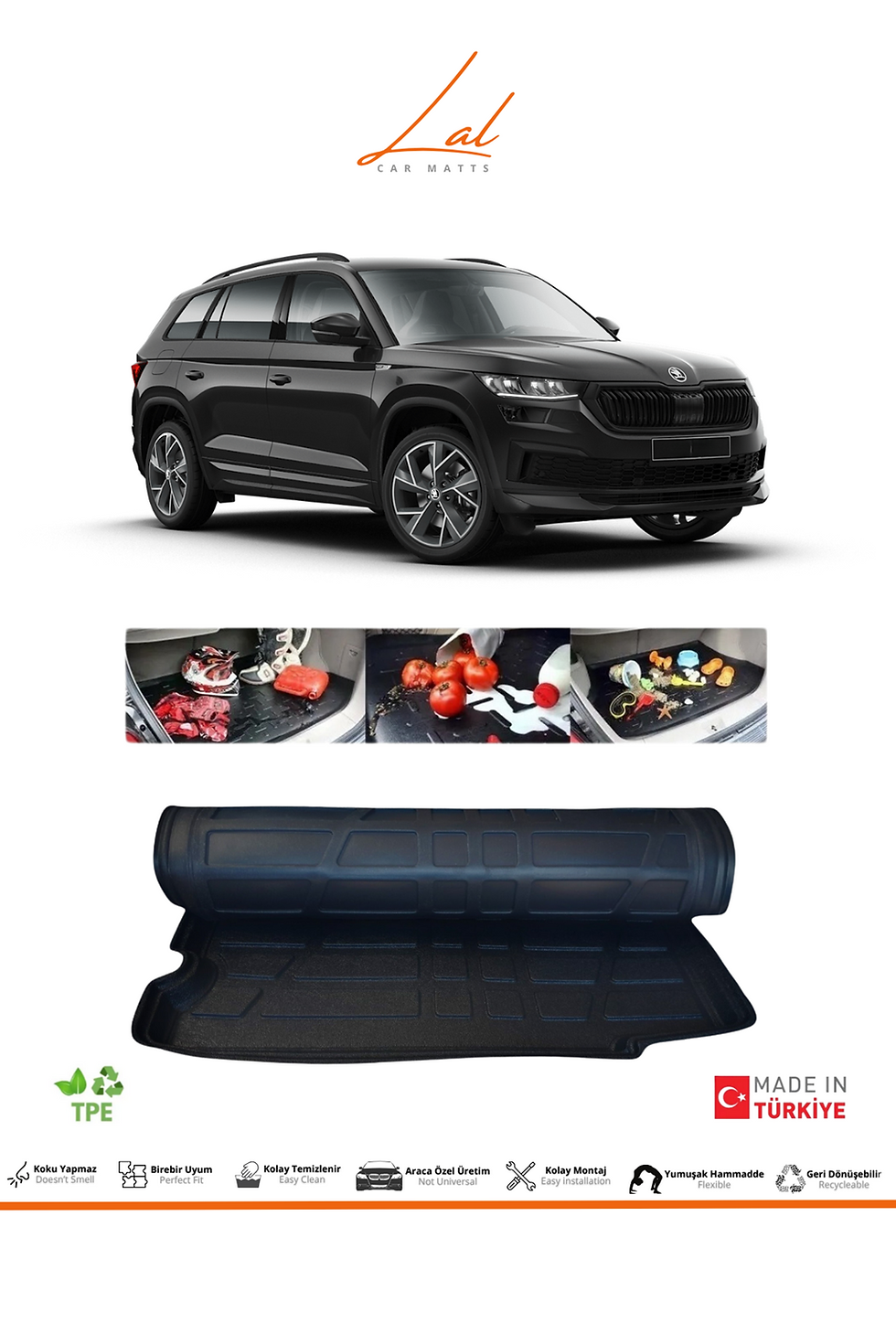 Küçük resim: Skoda Kodiaq 3D Bagaj Havuzu (2016-2023 Uyumlu)