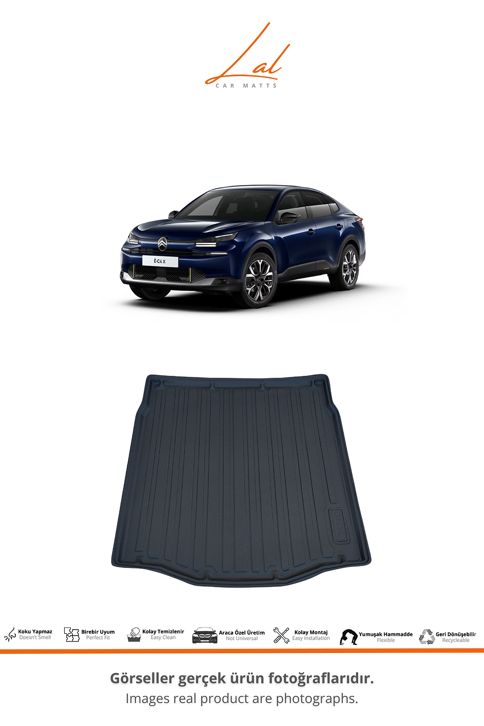 Küçük resim: Citroen C4X Elektrikli 3D Havuzlu Paspas Bagaj Havuzu Seti (2024+)