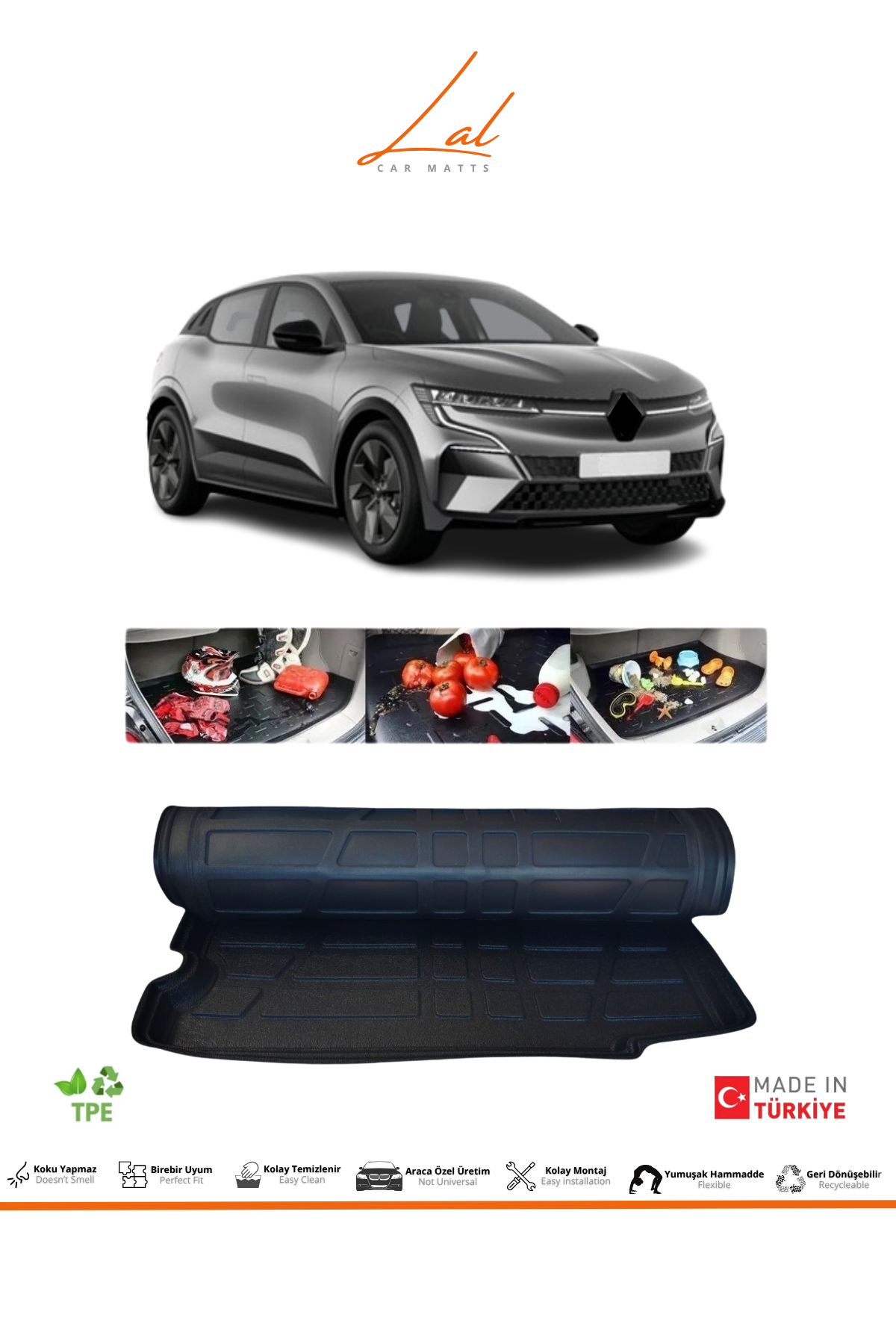 Renault Megane E-Tech 3D Bagaj Havuzu (2023 ve sonrası Uyumlu)