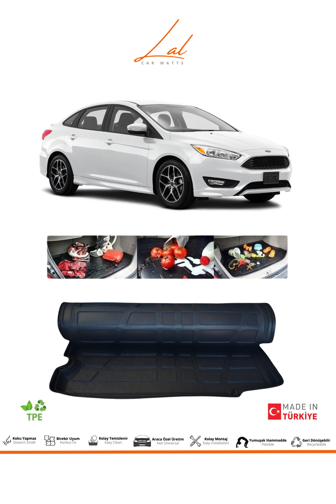 Ford Focus 4 Sedan İnce Stepne Bagaj Havuzu (2015-2018 Uyumlu)