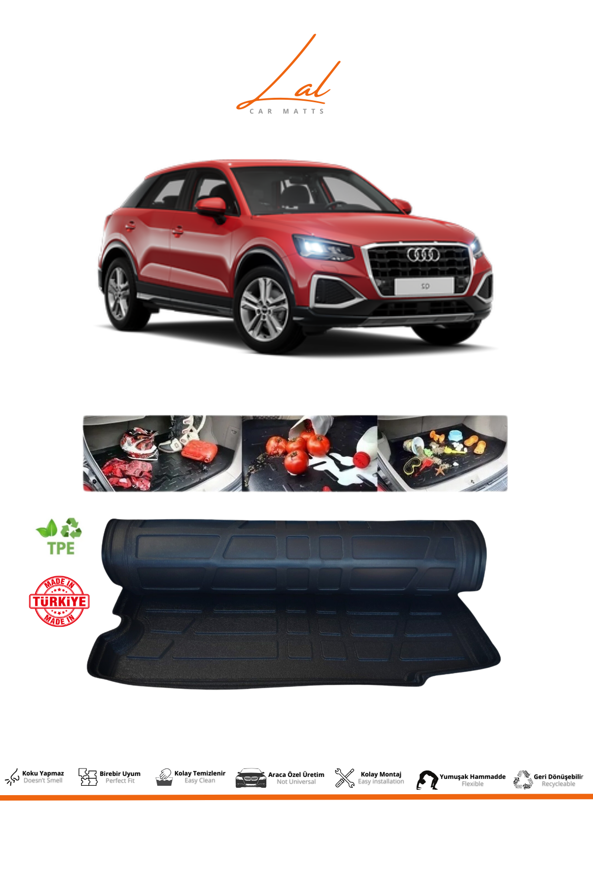 Audi Q2 3D Üst Kademe Bagaj Havuzu (2016 ve sonrası Uyumlu)