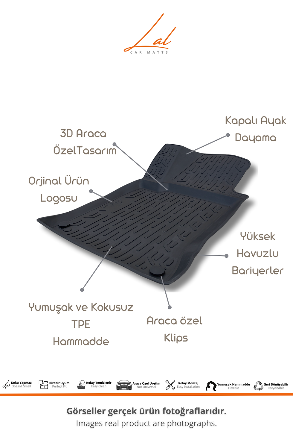 Küçük resim: Mercedes A Serisi 3D Havuzlu Paspas Bagaj Havuzu Seti(2013-2018 Uyumlu)