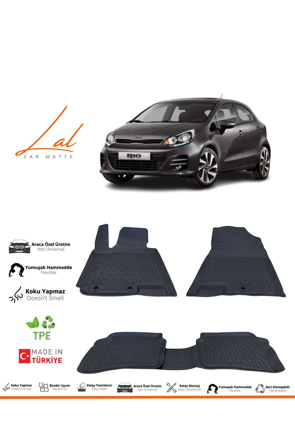 Kia Rio 3D Havuzlu Paspas (2011-2017 Uyumlu)