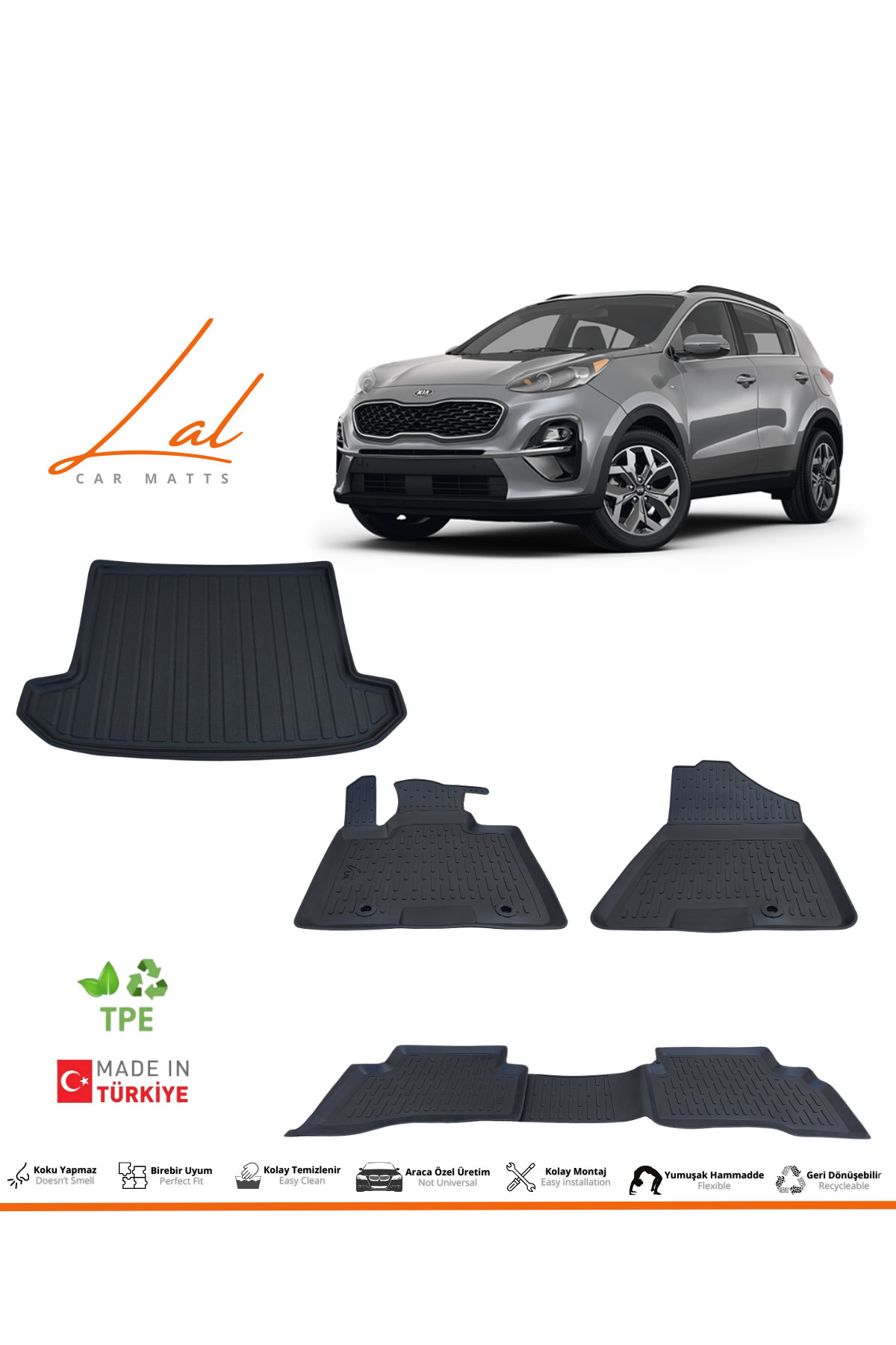 Kia Sportage 3D Havuzlu Paspas Bagaj Havuzu Seti (2016-2022 Uyumlu)