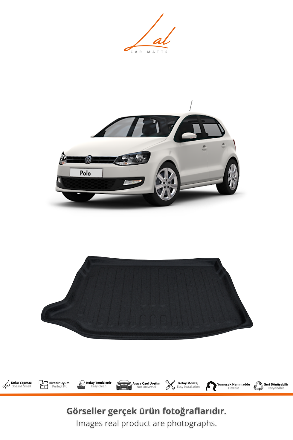 Küçük resim: Volkswagen Polo 3D Havuzlu Paspas Üst Kademe Bagaj Havuzu Seti(2009-2017 Uyumlu)