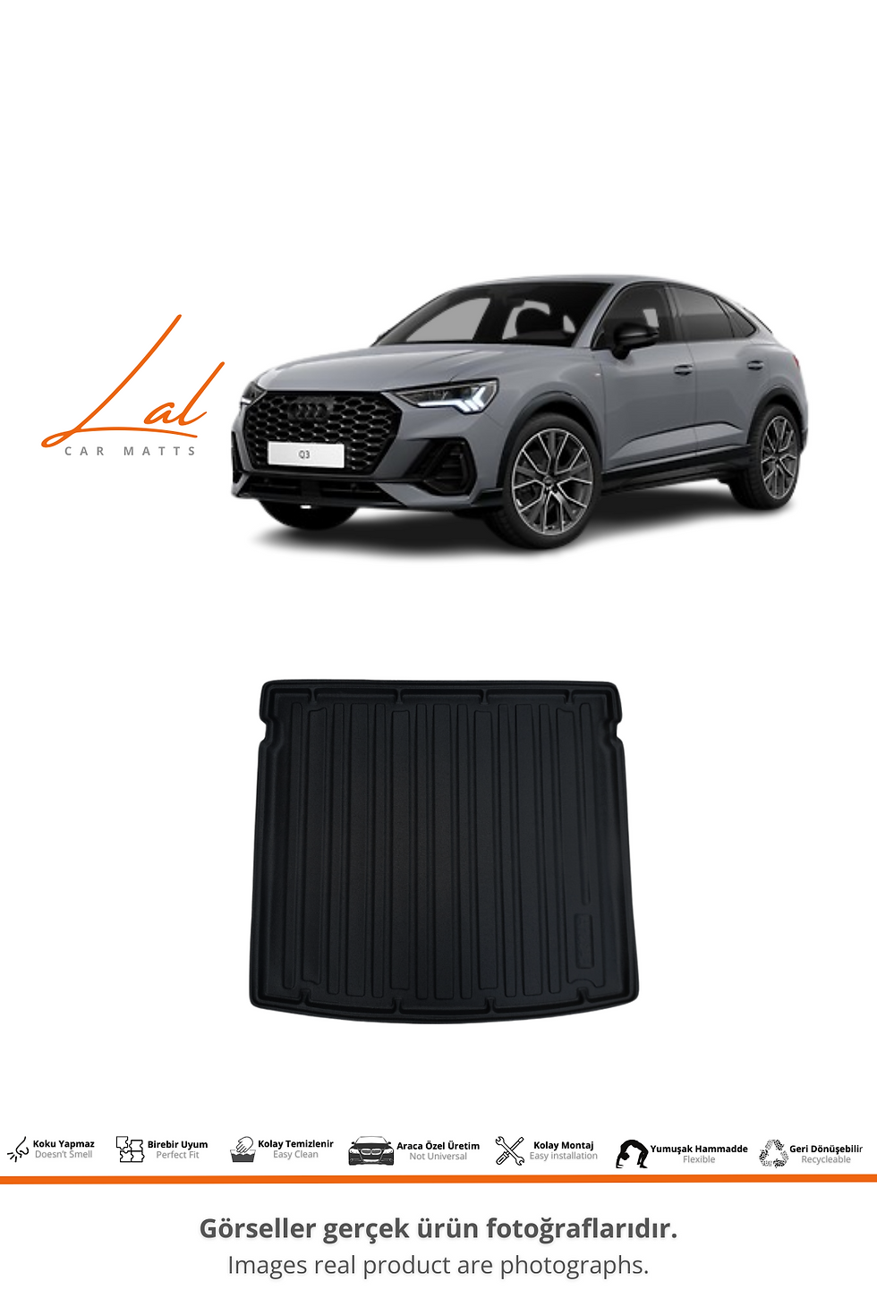 Küçük resim: Audi Q3 Sportback 3D Bagaj Havuzu (2021 ve sonrası Uyumlu)