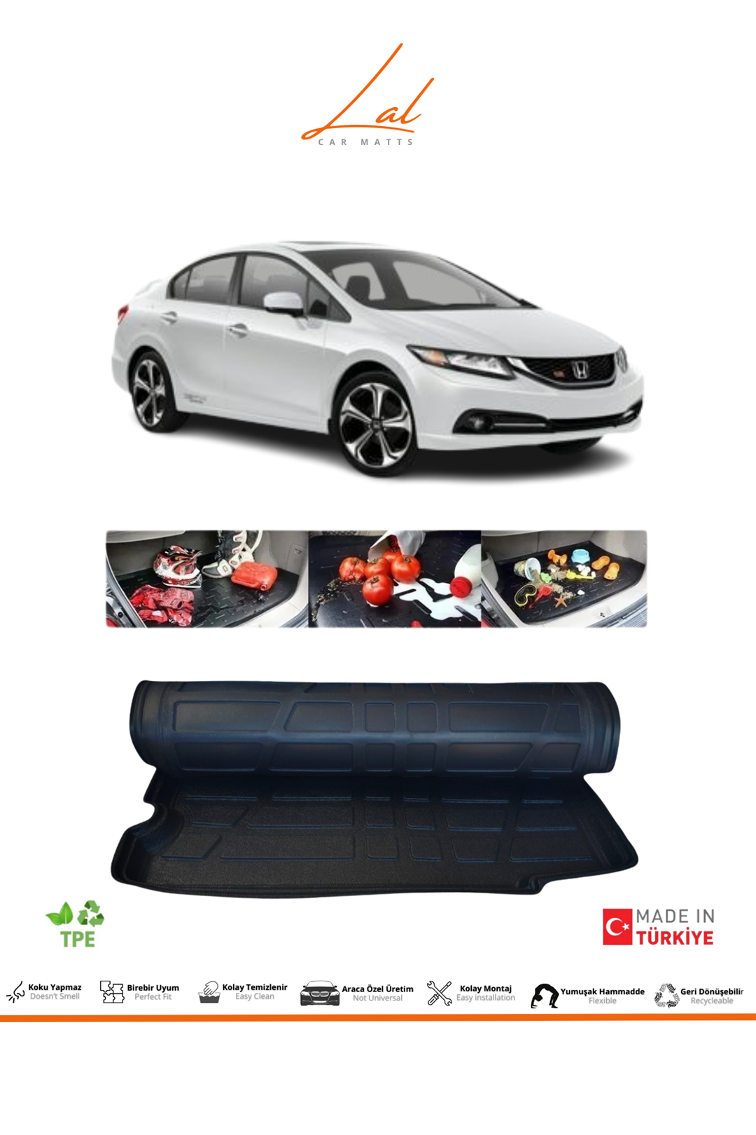 Honda Civic Sedan FB7 3D Bagaj Havuzu (2012-2016 Uyumlu)