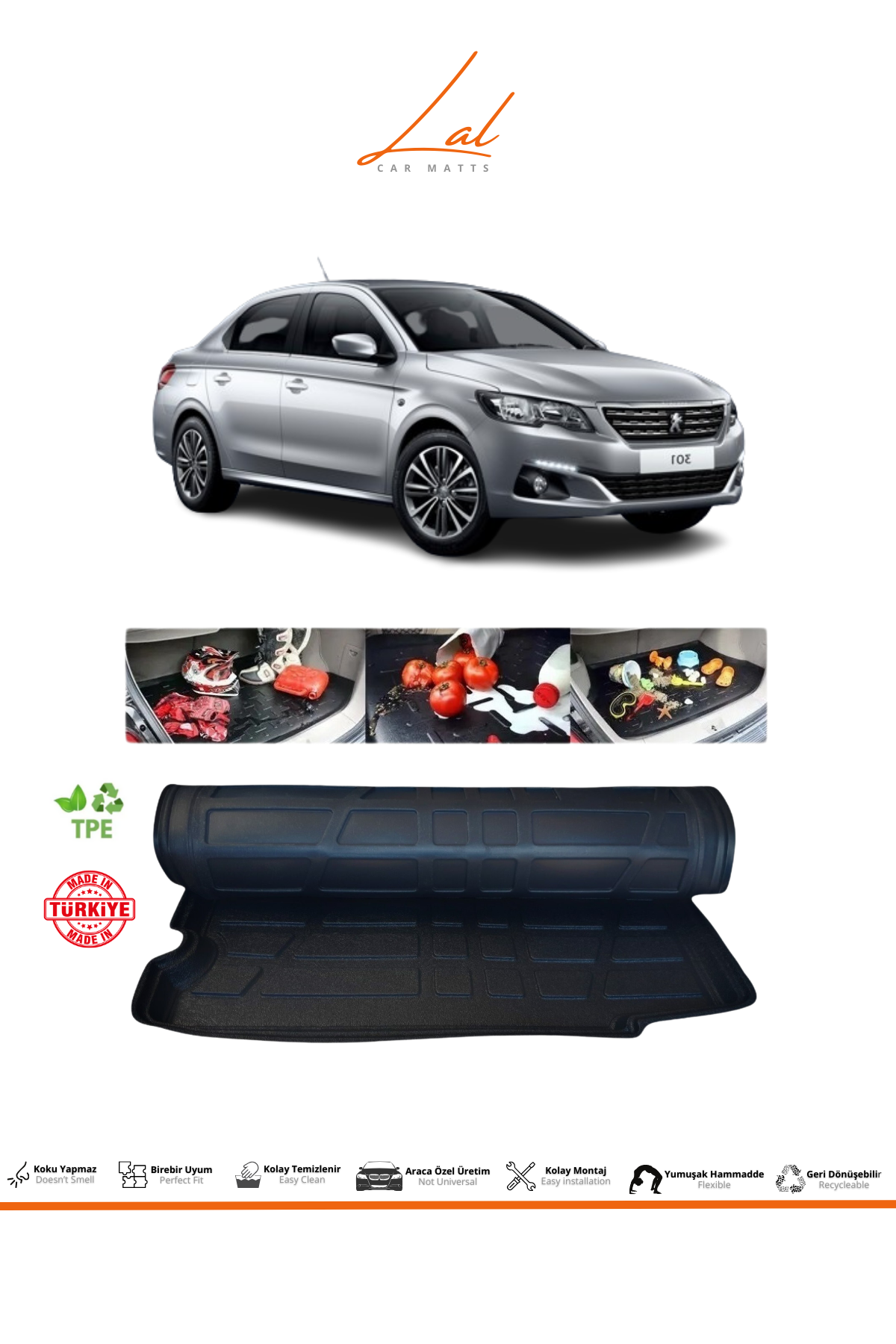 Peugeot 301 3D Bagaj Havuzu (2012 ve sonrası Uyumlu)