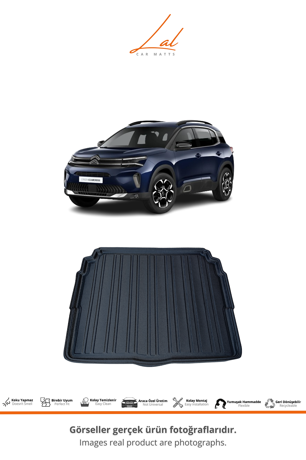 Küçük resim: Citroen C5 Aircross 3D Havuzlu Paspas Alt Kademe Bagaj Havuzu Seti (2019-2025)