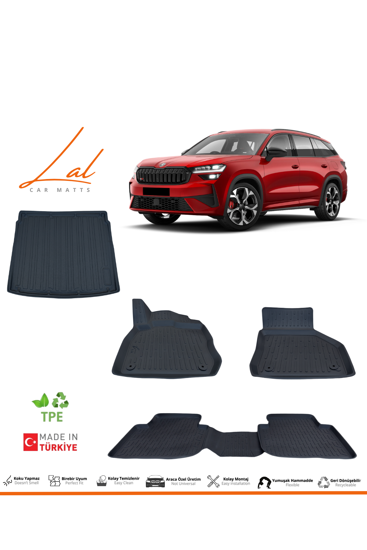 Skoda Kodiaq 3D Havuzlu Paspas Alt Kademe Bagaj Havuzu Seti (2024+)