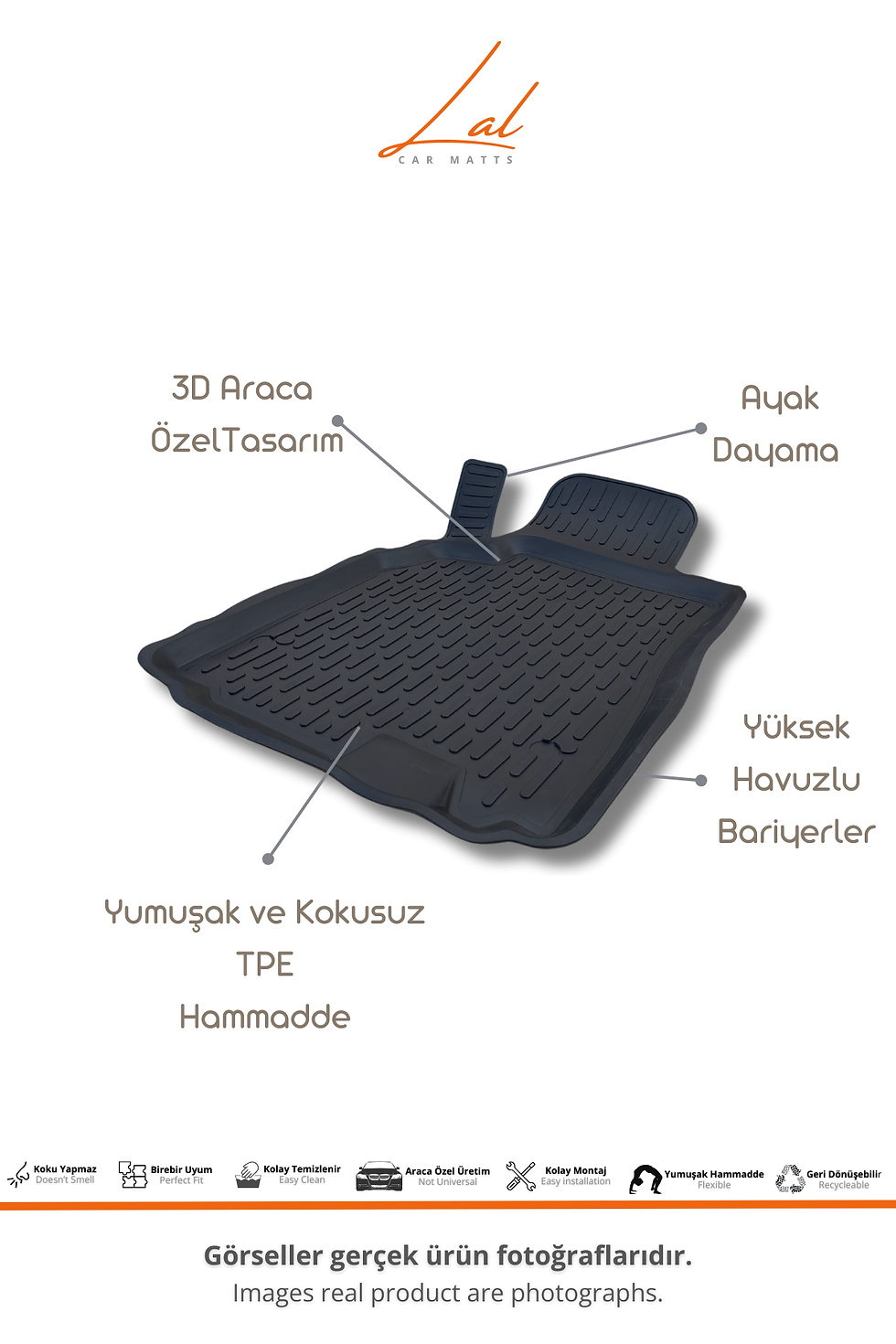 Küçük resim: Renault Megane 2 Hatchback 3D Havuzlu Paspas Bagaj Havuzu Seti(2002-2009 Uyumlu)