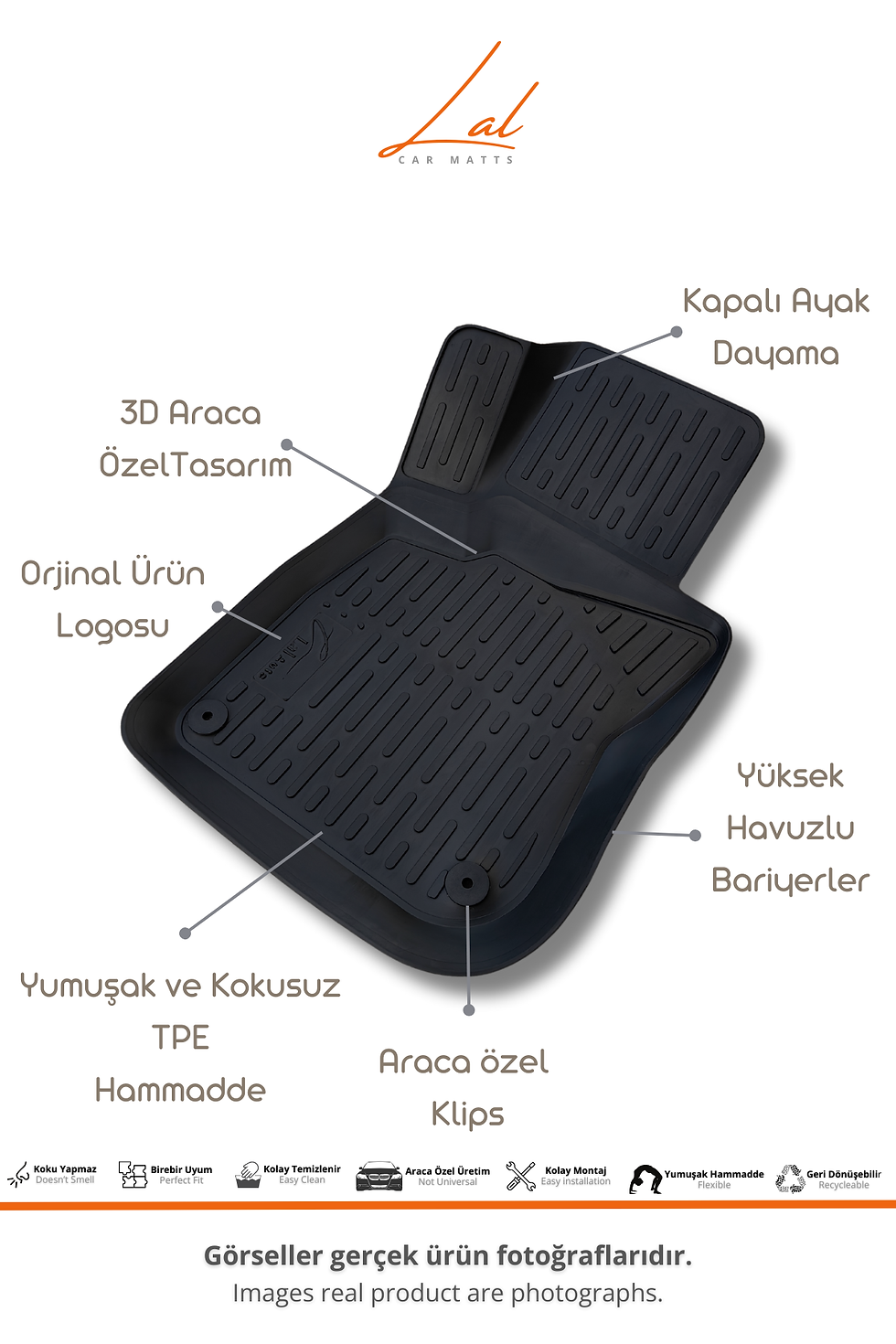 Küçük resim: Citroen C3 Hatchback 3D Havuzlu Paspas Bagaj Havuzu Seti(2016 ve sonrası Uyumlu)