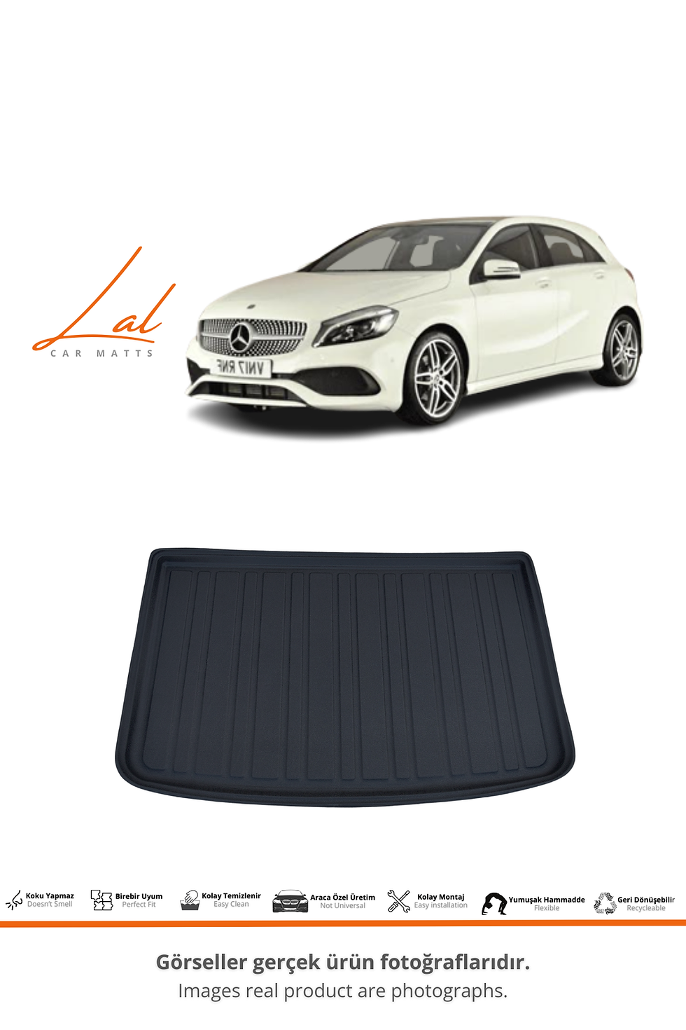 Küçük resim: Mercedes A Serisi 3D Bagaj Havuzu (2013-2018 Uyumlu)