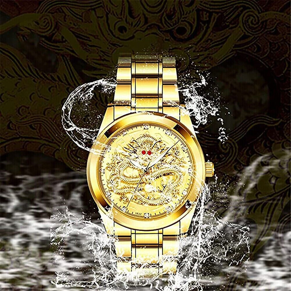 Miniatura: Business Gift Waterproof Gold Men's Diamond Quartz Watch Classic Stainless Steel