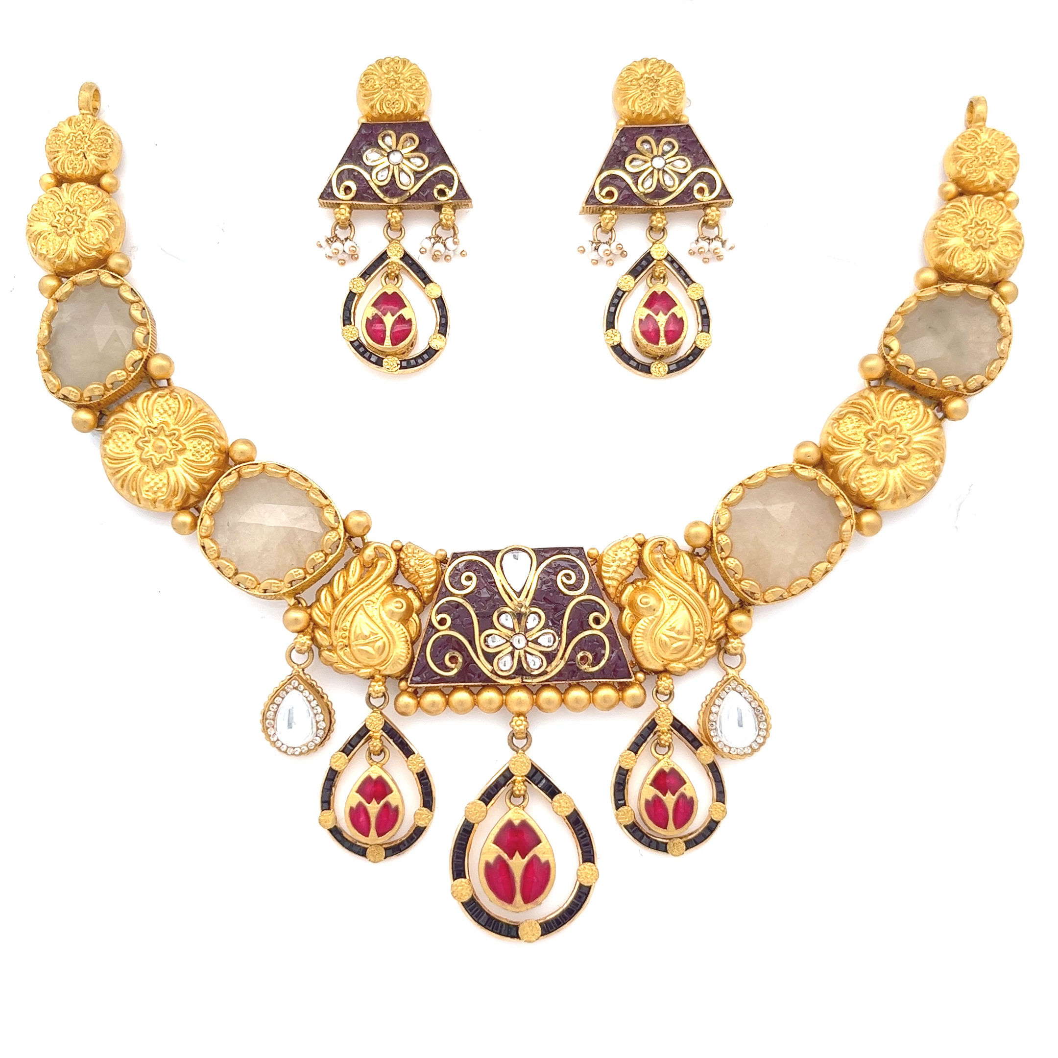 Gemownaire Rehanshi Antique Gold Necklace