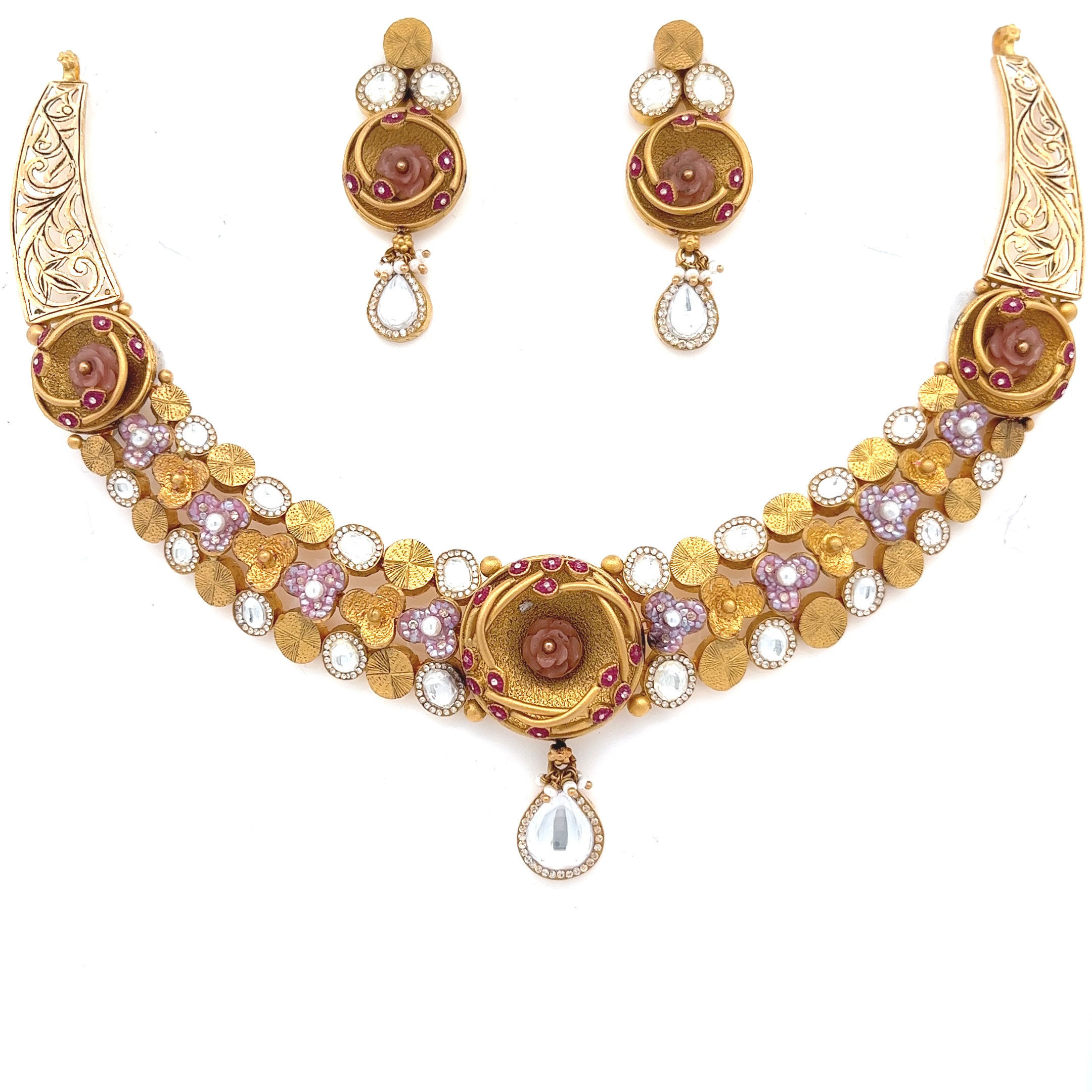 Gemownaire Sharvi Antique Gold Necklace
