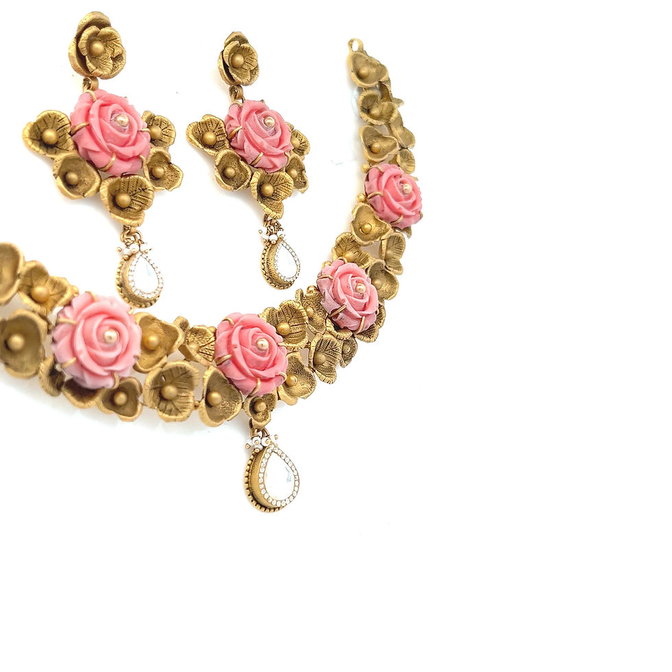 Thumbnail: Gemownaire Lakshmi Antique Gold Necklace