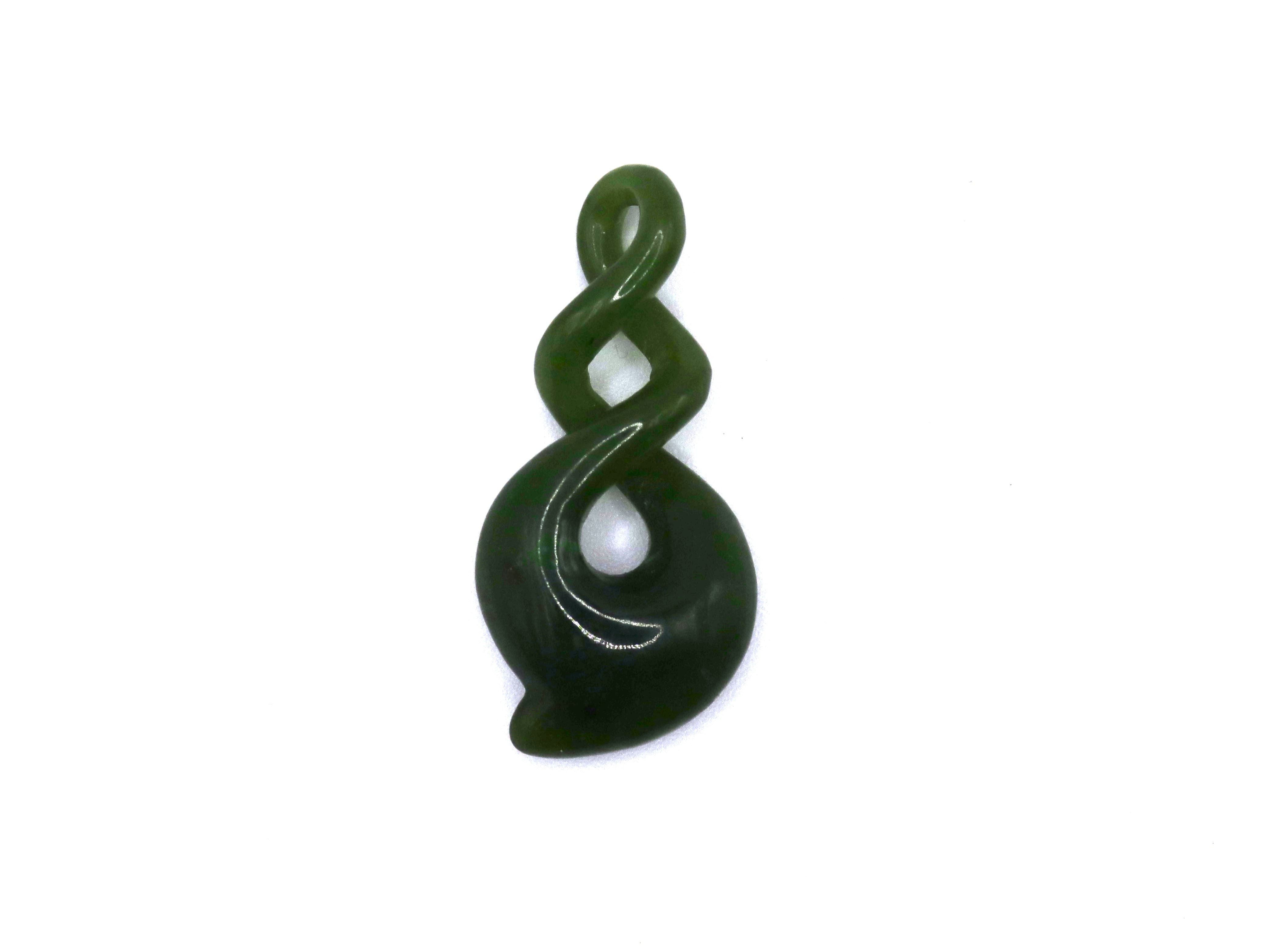 Dark Green Carved Jade Pendant