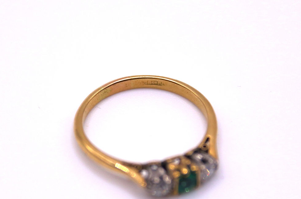 Thumbnail: 18ct Gold and Platinum Emerald and Diamond Ring