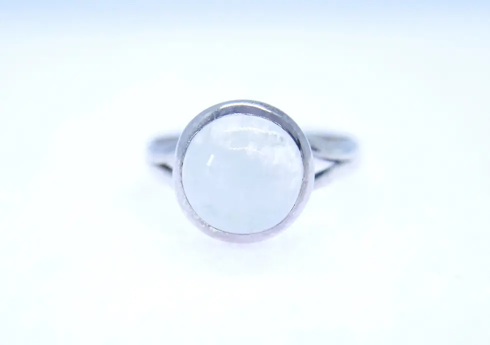 Thumbnail: Silver Ring with Rim-Set Quartz