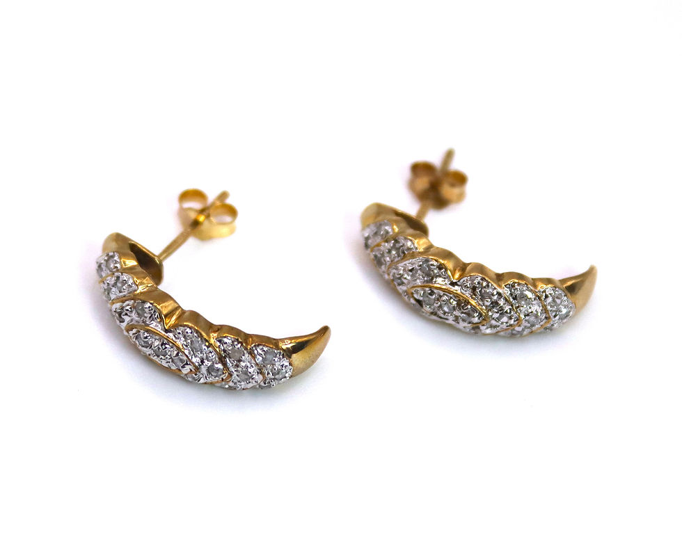 Thumbnail: 9ct Gold and Diamond Classic Stud Earrings