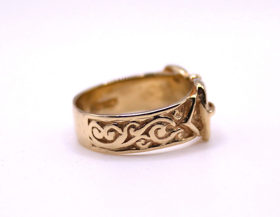 Thumbnail: 9ct Gold Double Buckle Ring