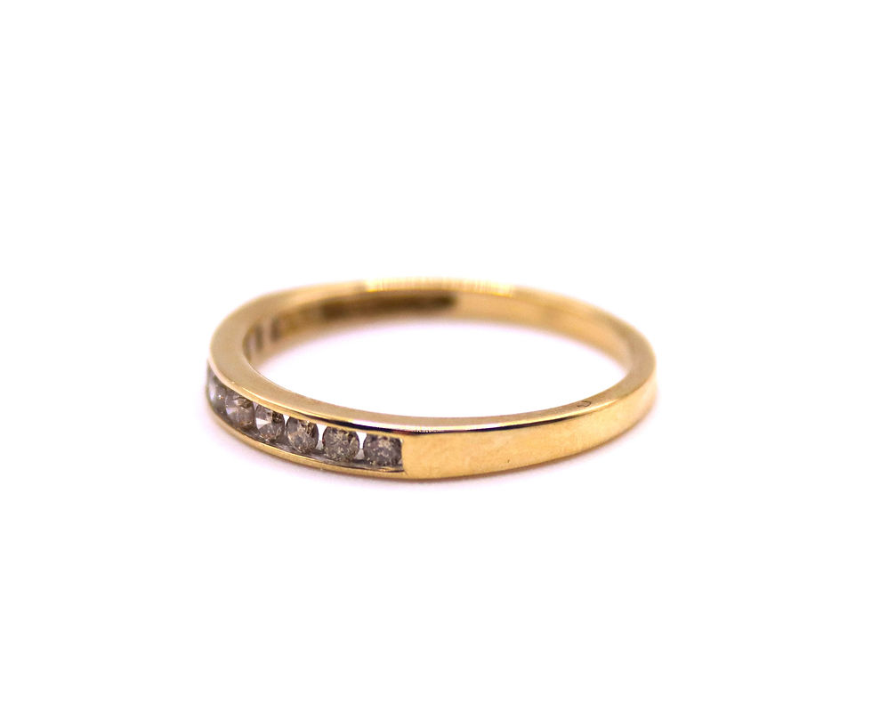 Thumbnail: 9ct Gold and Diamond Half Eternity Ring