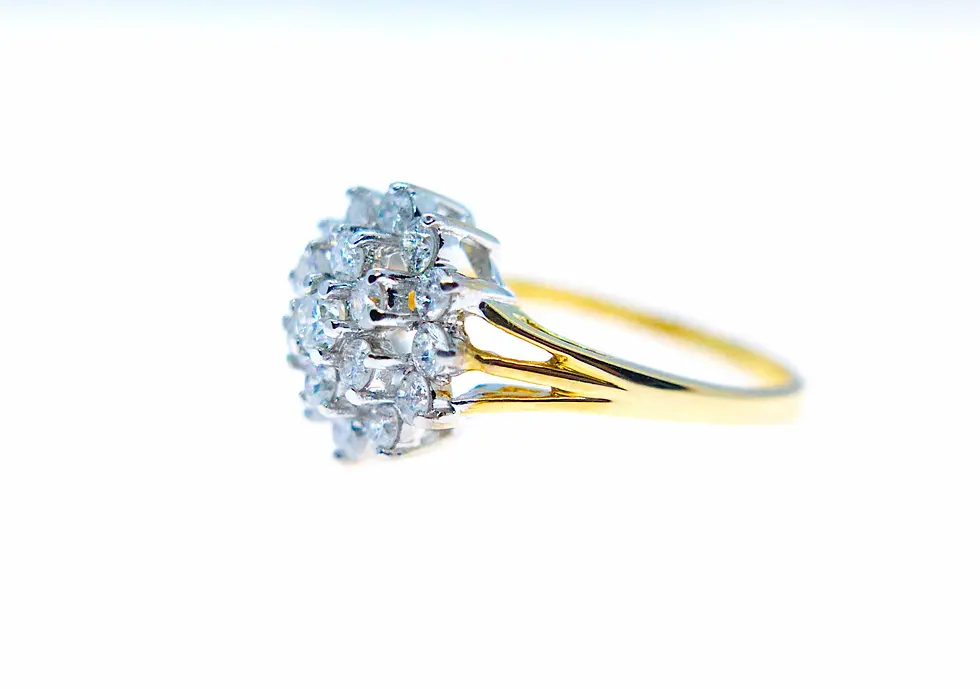 Thumbnail: Vintage 18ct Gold Diamond Cluster Ring