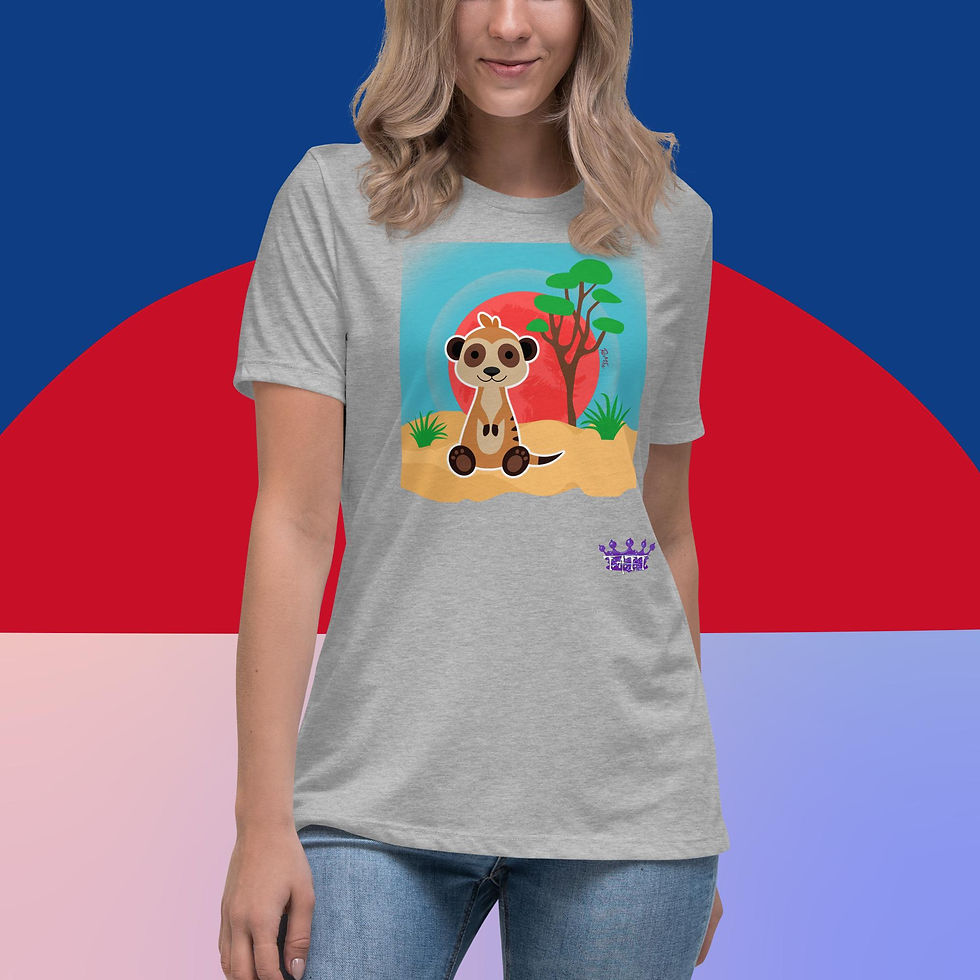 Thumbnail: Meerkat on the Moon Women's Relaxed TeeShirt