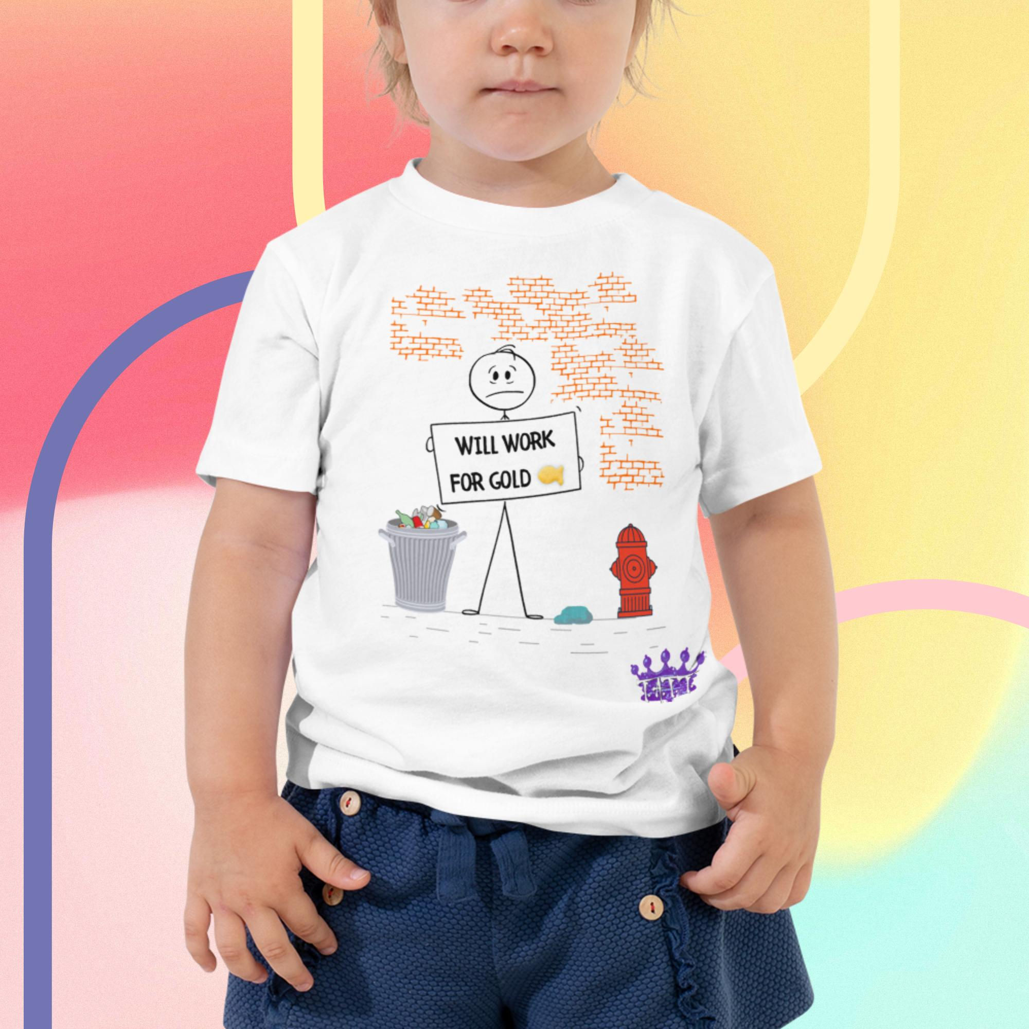 Will Work for Goldfish Toddler Short Sleeve Tee